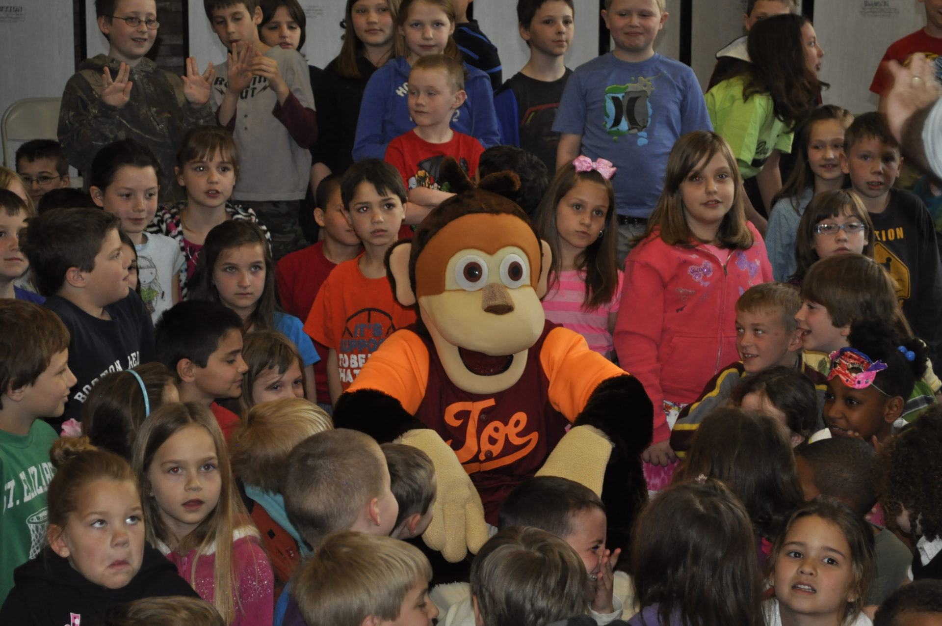 Joe the Monkey and kids.