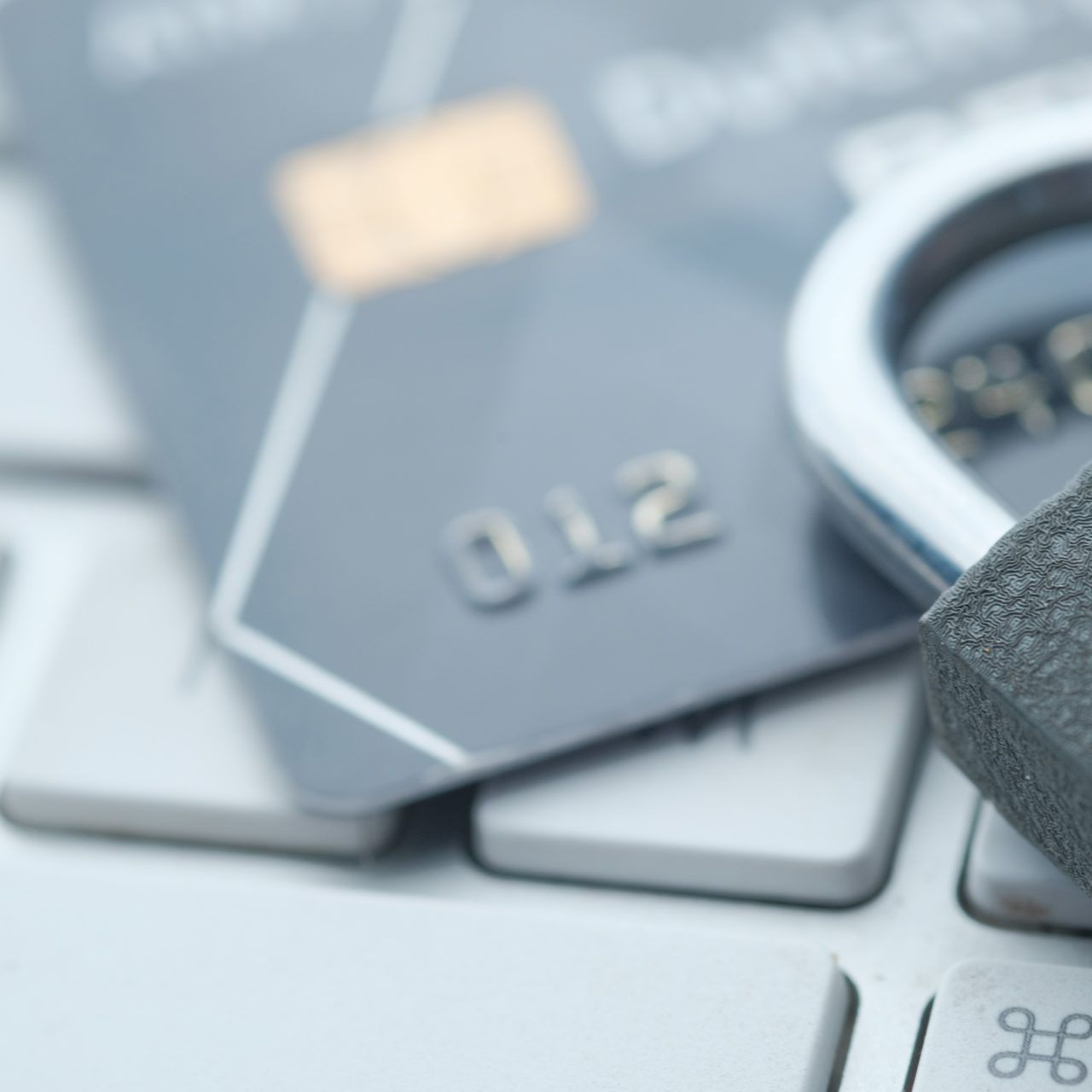 Credit card and padlock