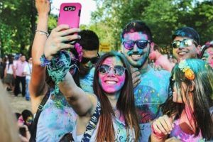 Young people at a festival.