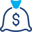 Drawing of a money bag with a dollar sign within it