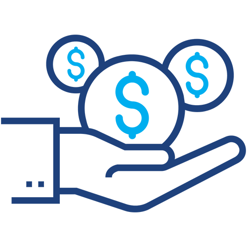 Hand holding money icon