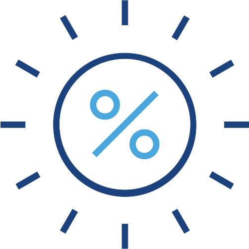Graphical icon of a percentage sign