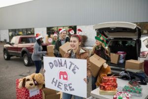 Girls Collecting Donations