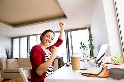 Woman sitting at desk