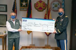 Service CU presenting donation to Army