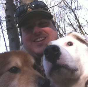 Bryan Harris with his dogs