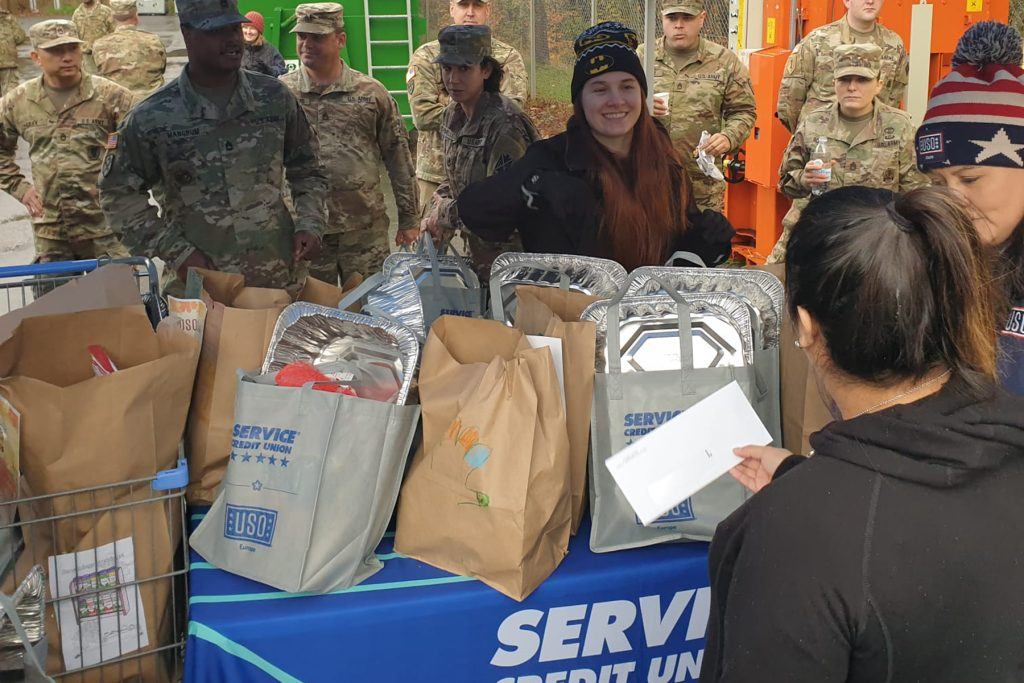 Service CU teamed up with the USO to donate frozen turkeys and Visa gift cards to solders in Baumholder, Stuttgart, Bavaria and Kaiserslautern.