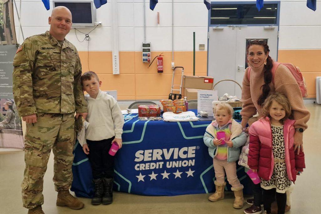 Military families received information, giveaways and more at the Service CU table.