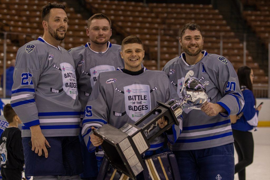 Team Police won the 2024 Battle of the Badges Hockey Championship, 5-1.