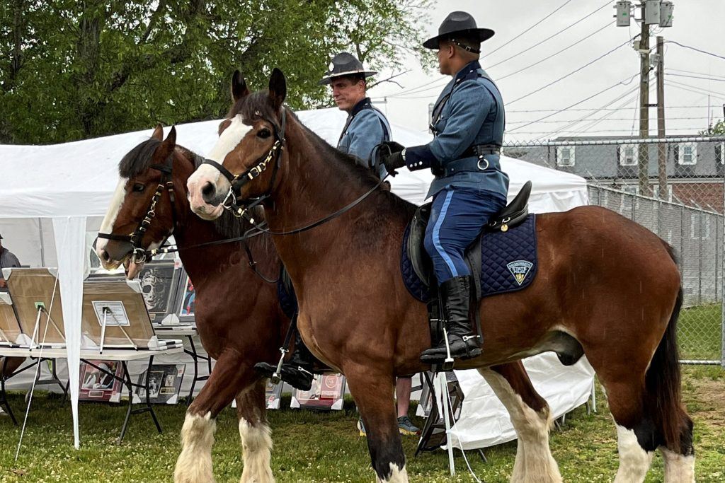 The Massachusetts State Police horses joined the fun at the SPAM Family Day.