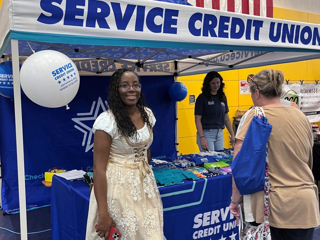 Service CU volunteers interacted with attendees from the USAG Ansbach Community Showcase and Exposition.