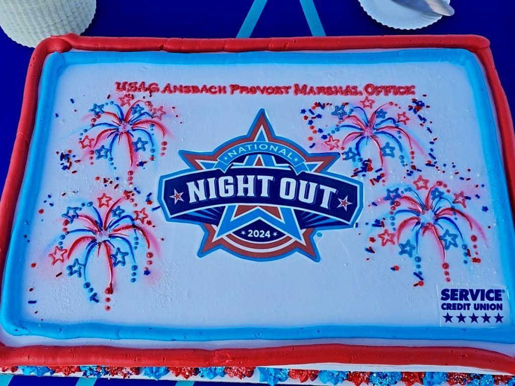 Service CU sponsored the cake given out at the National Night Out on Katterbach Kaserne.