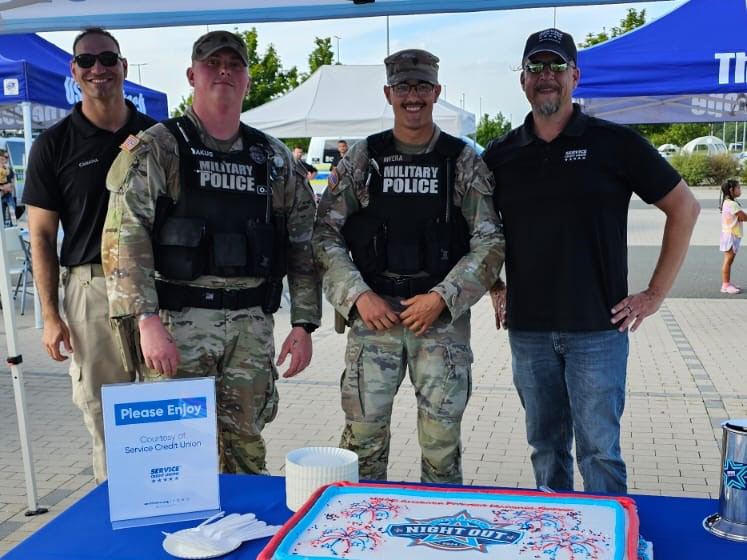 The residents of Katterbach Kaserne interacted with the Military Police during the annual National Night Out, sponsored in part by Service CU.