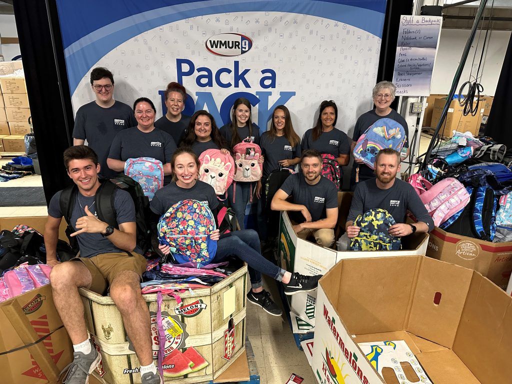 12 Service CU volunteers helped pack backpacks for families in need across New Hampshire.