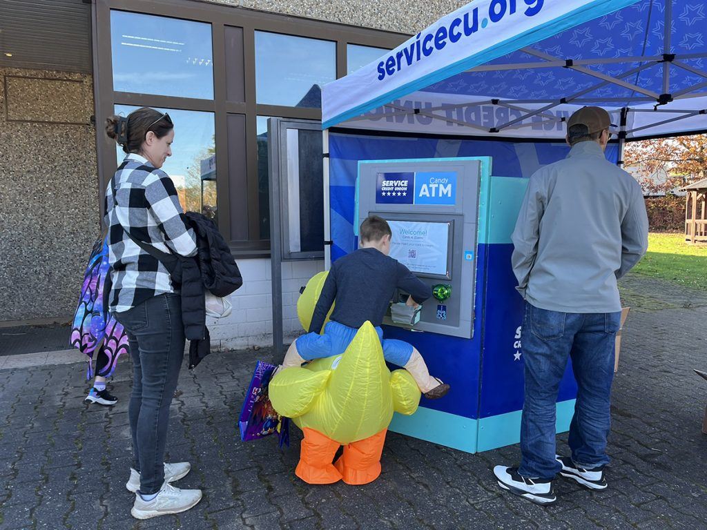 Trick-or-treaters had the chance to make a withdrawal from the Service CU Candy ATM at the Sembach Trunk or Treat.