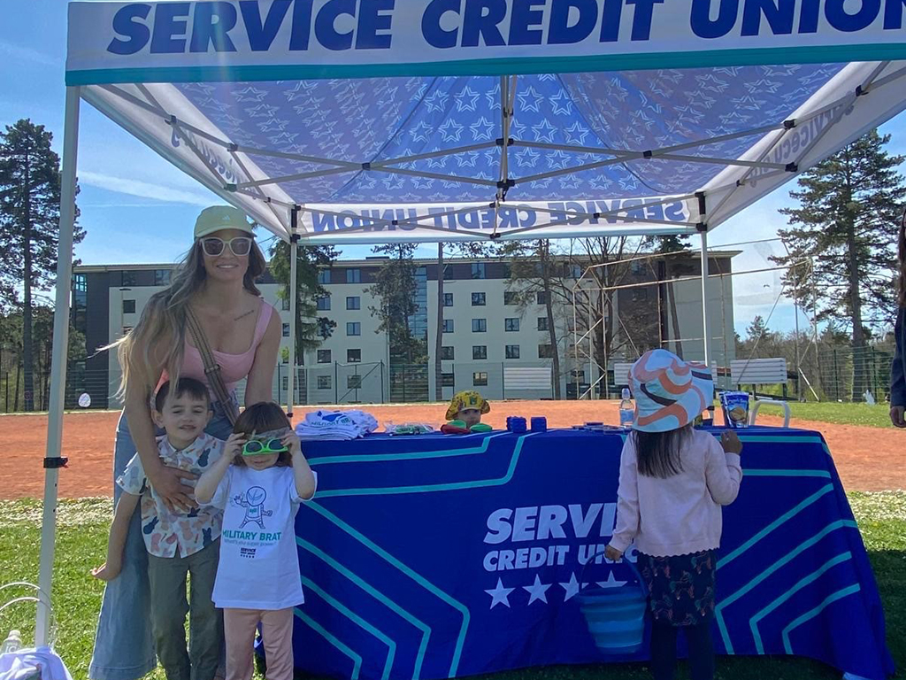 Service CU joined the fun at the spring events with kids giveaways, including sunglasses and t-shirts.
