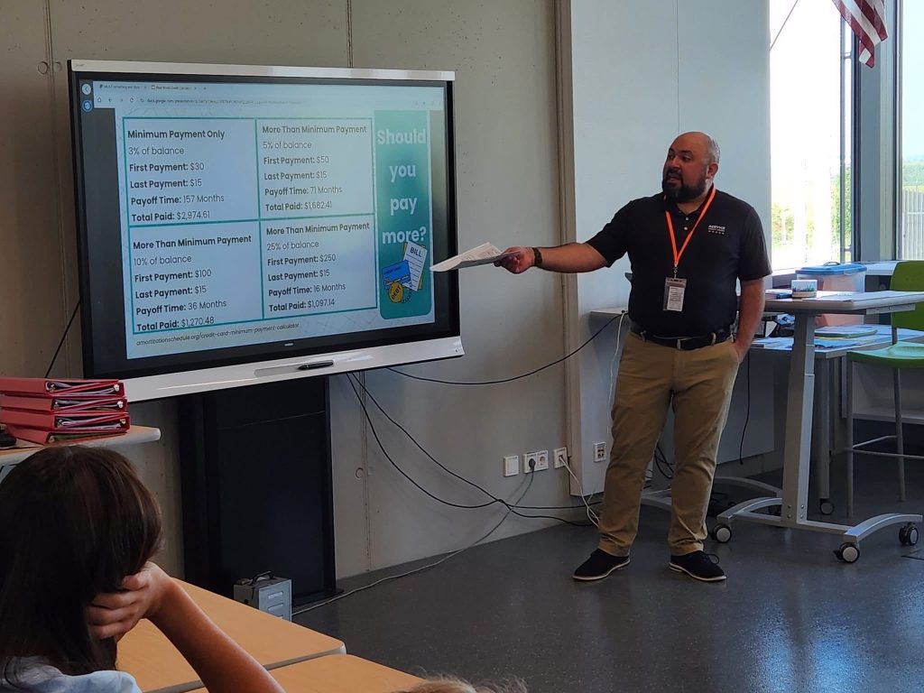 Service CU led several financial literacy classes at Spangdahlem High School called Real World Credit Concept.