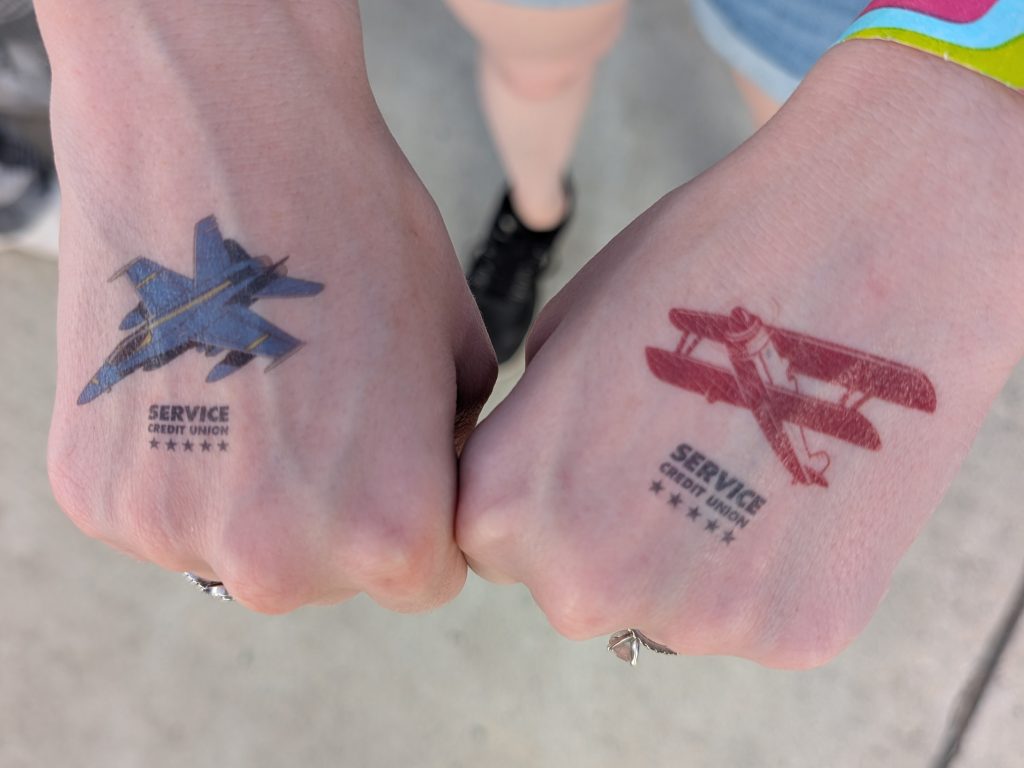 Guests received special Service CU air show tattoos to celebrate the weekend.