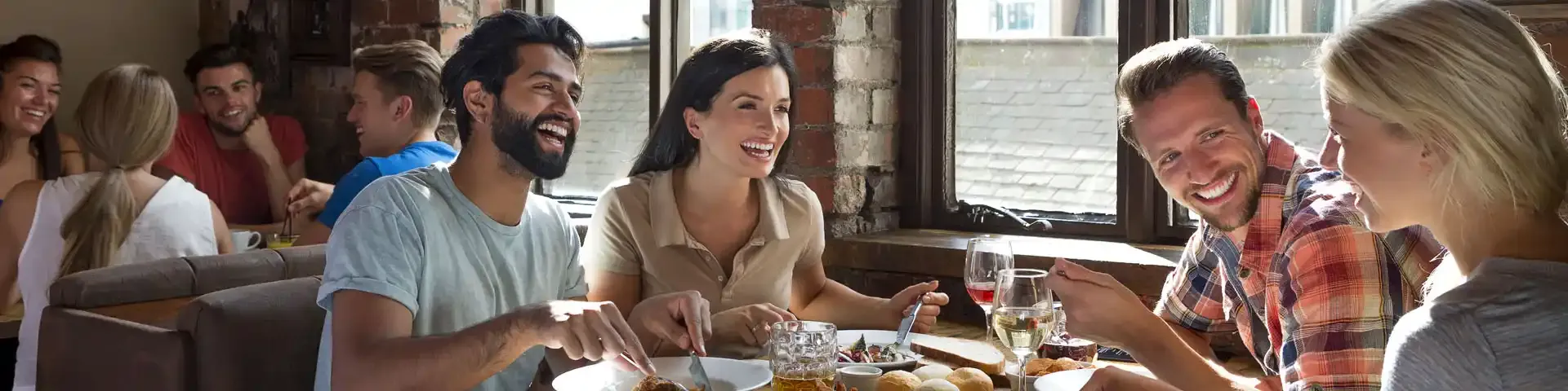 group of friends out to dinner