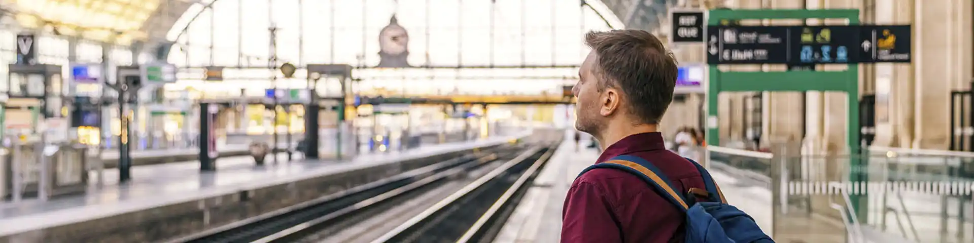 man waiting for the train