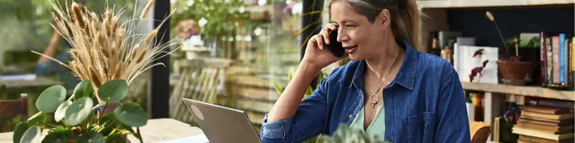 business owner on a phone call