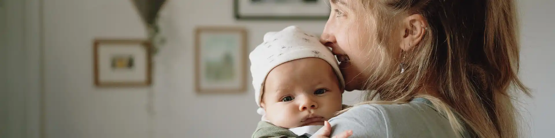 Mother holding her baby