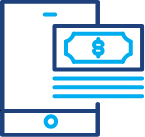 money virtually coming out of a cell phone